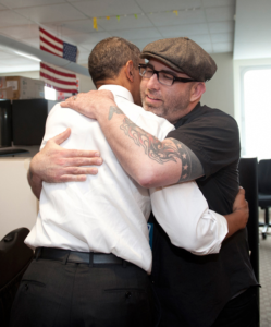 Josh Higgins Hugs Some Guy Named Barack